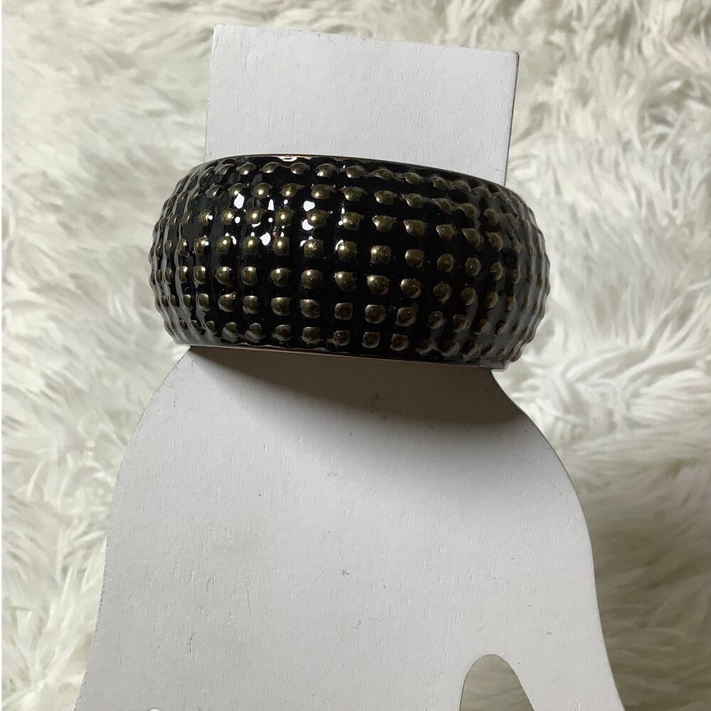 Amrita Singh Studded Resin Wide Bangle Cuff Bracelet Statement Vintage F10-43